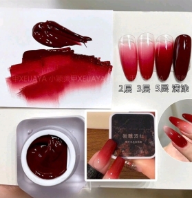 Gel Dặm Hủ Ombre Màu Đỏ Rượu