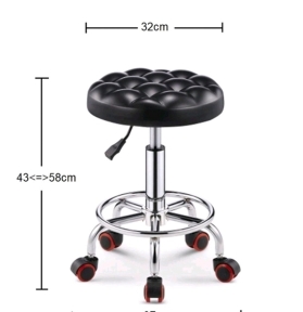 Ghế Múi Xoay Inox - Ghế Spa Cao Cấp Màu Đen