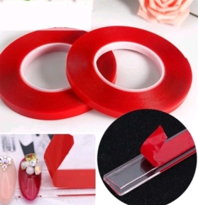 Băng Keo Cường Lực Đỏ 2 Mặt Loại Xịn, Dùng Cho Nail,Nối Mi