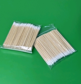 Gói Tăm Bông Cán Gỗ Đầu Nhọn Vét Mực Phun xăm