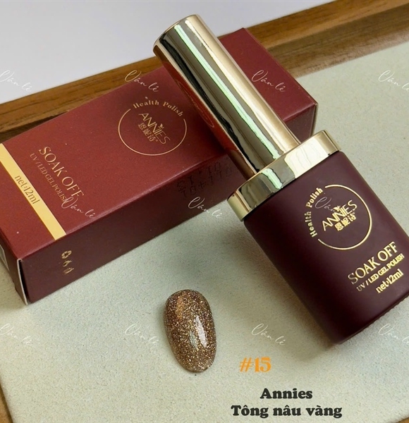 Sơn Gel ANNIES Tông Nâu Vàng Hạt Nhỏ Số 15