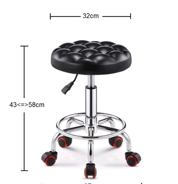 Ghế Múi Xoay Inox - Ghế Spa Cao Cấp Màu Đen
